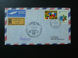 Lettre Vol Registered Flight Cover Flugpost Wien Vereinte Nationen --> Leipziger Messe 1983 - Cartas & Documentos