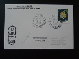 Lettre Départ Du Bateau Le Pount Route De Néchao Monaco 1988 - Covers & Documents