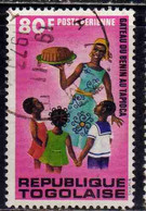 TOGO REPUBLIQUE TOGOLAISE 1972 CASSAVA ISSUE MOTHER HOLDING TAPIOCA CAKE CHILDREN BENIN 80fr OBLITERE' USED USATO - Togo (1960-...)