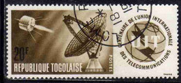 TOGO REPUBLIQUE TOGOLAISE 1965 UIT ITU CENTENARY  SYNCOM SATELLITE RADAR STATION 20fr OBLITERE' USED USATO - Togo (1960-...)