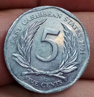 EAST CARIBBEAN STATES - 5 Cents , 2004 , KM# 36 , Elizabeth II - Agouz - Caraibi Orientali (Stati Dei)