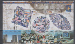 ISRAEL 2001 BELGICA WORLD STAMP EXHIBITION DIAMONDS S/SHEET - Blocchi & Foglietti