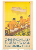 AFFICHE Championnat Suisse D'AVIRON Genève 17 Juillet 1927_FAC SIMILE  Format A4  2 SCAN* - Manifesti