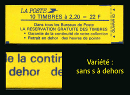 FRANCE - CARNET - YT 2376-C11a - LIBERTE 2.20 - VARIETE SANS S A DEHORS - NON OUVERT - Booklets