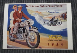 CARTE POSTALE PUBLICITE MOTO ANCIENNE OLD MOTORCYCLE NORTON 1954 - Moto
