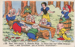 CPA Walt Disney - Blanche Neige - Snow White - N°13 La Toilette Des Nains - Edition Superluxe - Autres & Non Classés