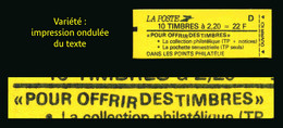 FRANCE - CARNET - YT 2376-C7 - LIBERTE 2.20 - VARIETE IMPRESSION ONDULEE - NON OUVERT - Postzegelboekjes