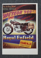 CARTE POSTALE PUBLICITE MOTO ANCIENNE OLD MOTORCYCLE ROYAL ENFIELD METEOR 700 - Motos