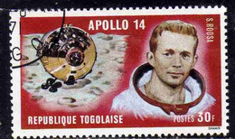 TOGO REPUBLIQUE TOGOLAISE 1971 APOLLO 14 STUART A ROOSA MODULE ON MOON 30fr OBLITERE' USED USATO - Togo (1960-...)