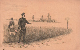 CPA Chasse - Illustration De Chasseurs Et Chien - Hunting