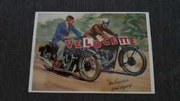 CARTE POSTALE PUBLICITE MOTO ANCIENNE OLD MOTORCYCLE VELOCETTE - Moto