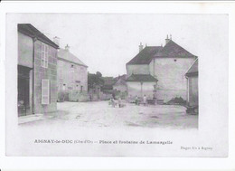 21 - AIGNAY-LE-DUC - Place Et Fontaine De Lamargelle - Reproduction D'une Carte Postale C.P.A. Au Format A4 = 210 X 297 - Aignay Le Duc