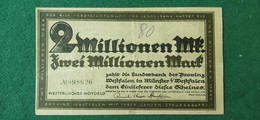 GERMANIA Munster 2 Milione  Mark 1923 - [11] Local Banknote Issues
