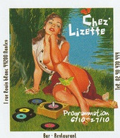 CHEZ LISETTE - BAR RESTO NANTES, NOEUD MARINPIN-UP, SIXTIES - Carton 8x8 TBon Etat (voir Scan) - Advertising
