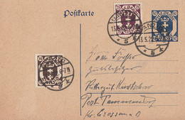 Danzig Ganzsache Minr.P15 Zfr. Minr.74,93 Danzig 13.5.22 - Postal  Stationery