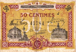 BON - BILLET - MONNAIE - 50 CENTIMES CHAMBRE DE COMMERCE 1923 - DE LIMOGES 87000 HAUTE-VIENNE  - N° 41784 - Chambre De Commerce