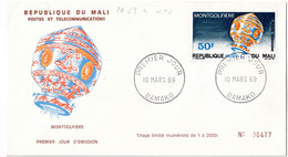 137 - MALI - Enveloppe 1er Jour - 10 Mars 1969 - Montgolfière - Mali (1959-...)