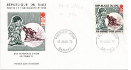 139 - MALI - Enveloppe 1er Jour - 10 Janvier 1972 - Jeux Olympiques D'hiver - Mali (1959-...)