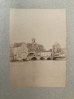 Moret Sur Loing - Photo Ancienne Albuminée Circa 1888 - Vue Des Moulins Et Travaux De L’église - Moret Sur Loing