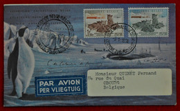 Enveloppe Illustrée/  1ère Expédition Antarctique Belge 1957-58 / COB 1030 & 1031 De Base Antarctique Vers Obourg - Brieven En Documenten