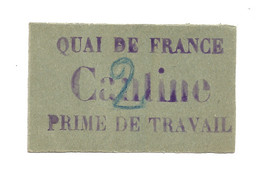 1914-1918 // P.O.W. // Bon De Prisonnier De Guerre // ROUEN (76) // QUAI DE FRANCE // Prime De Travail De Deux - Andere & Zonder Classificatie