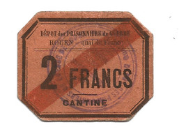 1914-1918 // P.O.W. // Bon De Prisonnier De Guerre // ROUEN (76) // QUAI DE FRANCE // Bon De Deux Francs - Other & Unclassified