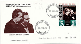 156 - MALI - Enveloppe 1er Jour - 27 Juillet 1970 - Auguste Et Louis Lumière - Mali (1959-...)