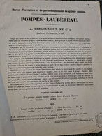 Papier Timbre PARIS  Brevet Invention POMPES LAUBEREAU Pompes Pour Usines Pompiers Arrosage Etc - Covers & Documents