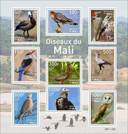 MALI 2022 MINISHEET SHEET BLOC 9V - HAWK EAGLE WOODPECKER IBIS OWLS HIBOUX DOVE SECRETARY BIRD BIRDS OISEAUX - RARE MNH - Mali (1959-...)