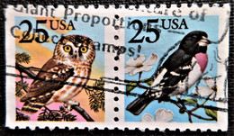 Timbres Des Etats-Unis 1988 Birds - Grosbeak And Owl Booklet Issue  Stampworld N° 2135 Et 2136 - Usados