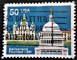 Timbres Des Etats-Unis 1991 Founding Of Switzerland  Stampworld N° 2254 - Usados