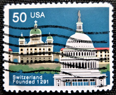 Timbres Des Etats-Unis 1991 Founding Of Switzerland  Stampworld N° 2254 - Usados