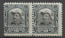 Brasil Brazil 1913 Oficiais - Hermes Da Fonseca 10 Rs RHM O-14 Nice Pair - Unused Stamps