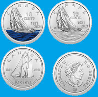 Canada 10 Cents 2021,100th Anniversary Of The Bluenose, Set 3, KM#New, Unc - Canada