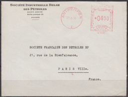 BELGIQUE  Machine EMA  0400    Sur Enveloppe Pub De  ANVERS  Le 27 III 56   Pour PARIS VIII - Autres & Non Classés