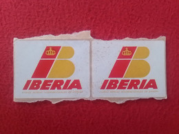 AIRLINES LÍNEAS AÉREAS BAGGAGE TAG AIR LINES IBERIA ESPAÑA EQUIPAJE..SPAIN AVIATION LOTE DE 2 ANTIGUAS ETIQUETAS ESPAGNE - Étiquettes à Bagages