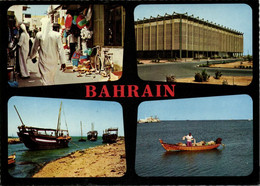 Bahrain, Multiview, Government House, Street Scene (1960s) Black Border Postcard - Bahrein