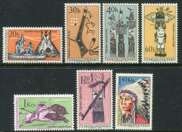 CZECHOSLOVAKIA 1966 Native Americans Exhibition  MNH / **.  Michel  1629-35 - Unused Stamps