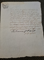 Papier Timbre BERMONT Père  Capucin Du Couvent De Belfort 1791 Cure De BOTANS - Lettres & Documents