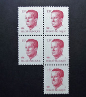 Belgie Belgique - 1986 - OPB/COB N° 2203 ( 5 Values )  Koning Boudewijn  Type Velghe  13 F - Postfris - 1981-1990 Velghe