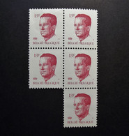 Belgie Belgique - 1986 - OPB/COB N° 2203 ( 5 Values )  Koning Boudewijn  Type Velghe  13 F - Postfris - 1981-1990 Velghe