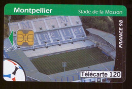 France 98 Telecarte 120U Football Foot Coupe Du Monde 1998  Montpellier Stade De La Mosson , Carte Téléphonique - 50 Units