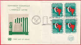 FDC - Enveloppe - Nations Unies - (New-York) (1961) - Commission Économique Pour L'Amérique Latine (1) - Brieven En Documenten