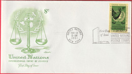 FDC - Enveloppe - Nations Unies - (New-York) (1961) - International Court Of Justice (2) - Covers & Documents