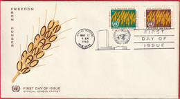 FDC - Enveloppe - Nations Unies - (New-York) (1963) - Freedom From Hunger - Lettres & Documents