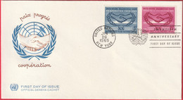 FDC - Enveloppe - Nations Unies - (New-York) (1965) - Paix - Progrès - Coopération - Cartas & Documentos