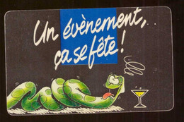 Télécarte France Carte Baby Card Un évènement ça Se Fete Serpent Champagne - Altri & Non Classificati