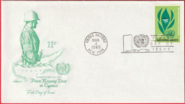 FDC - Enveloppe - Nations Unies - (New-York) (1965) - Peace Keeping Force In Cyprus (2) - Brieven En Documenten