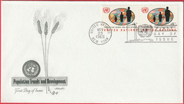 FDC - Enveloppe - Nations Unies - (New-York) (1965) - Population Trends And Development - Briefe U. Dokumente