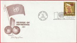 FDC - Enveloppe - Nations Unies - (New-York) (1965) - Reissue Of Definitives (1) - Brieven En Documenten